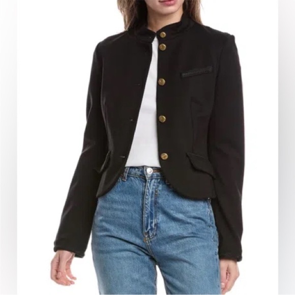 Rag & Bone Slade Braided Crop Ponte Blazer in Black 12 - Picture 10 of 11